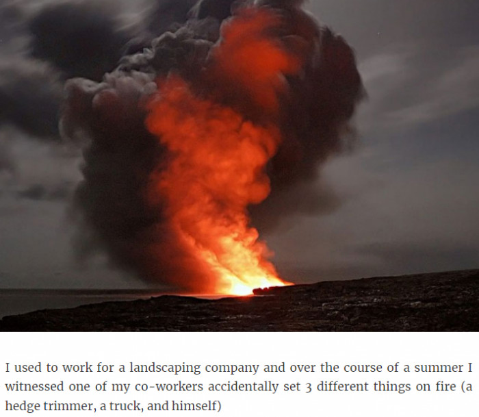 10. Working at a landscaping company