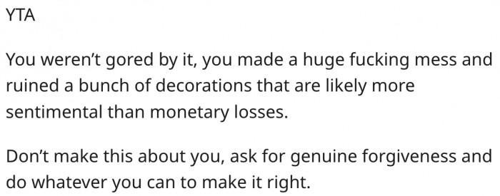 5. She should ask her boyfriend's mother for forgiveness.