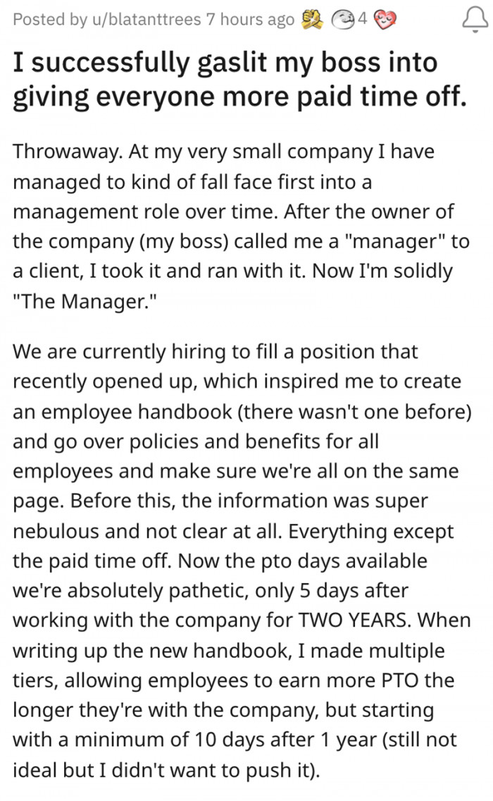 Since the company will be hiring more people, the manager decided to create a company handbook.