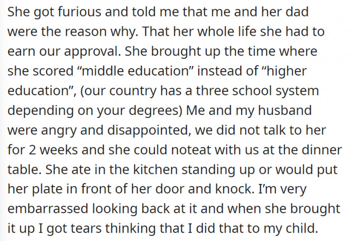 OP’s daughter speaks out what she felt all those years ago. She broached one of the moments that really stuck to her.