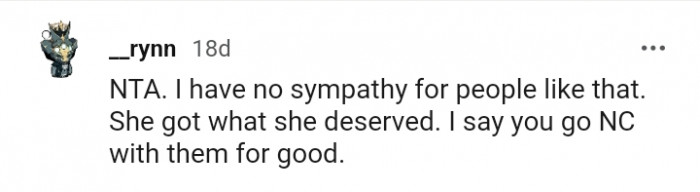 She got what she deserved