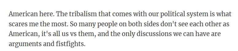 American politics feels like divisive tribalism over unity.