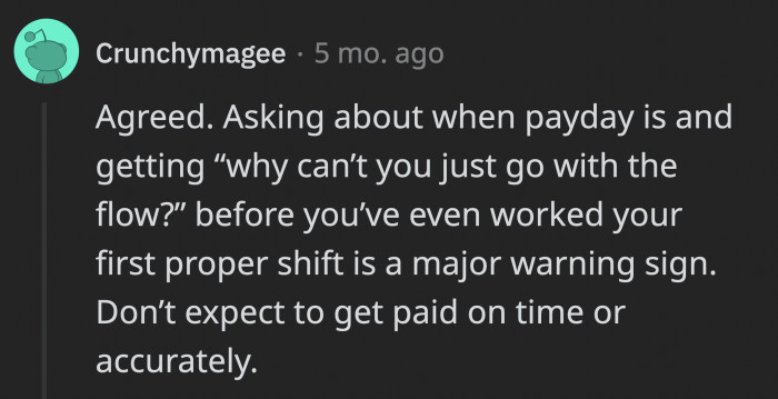 It would be a bigger nightmare to deal with, and this would be a big sign for OP to decline working for them