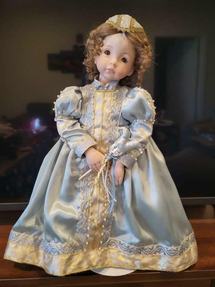 46. My Grandmother Passed Away This Weekend, And I Wanted To Share One Of The Many Things She Made. She Made This Entire Doll. She Poured The Molds For The Hands And Face, She Painted The Doll, She Sewed The Dress, And Crafted The Hat And Mask.