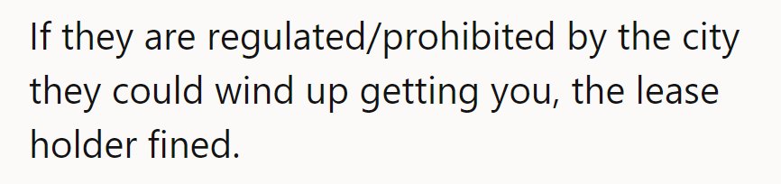 If city regulations prohibit it, there's a risk of fines for the leaseholder—better check the rules!