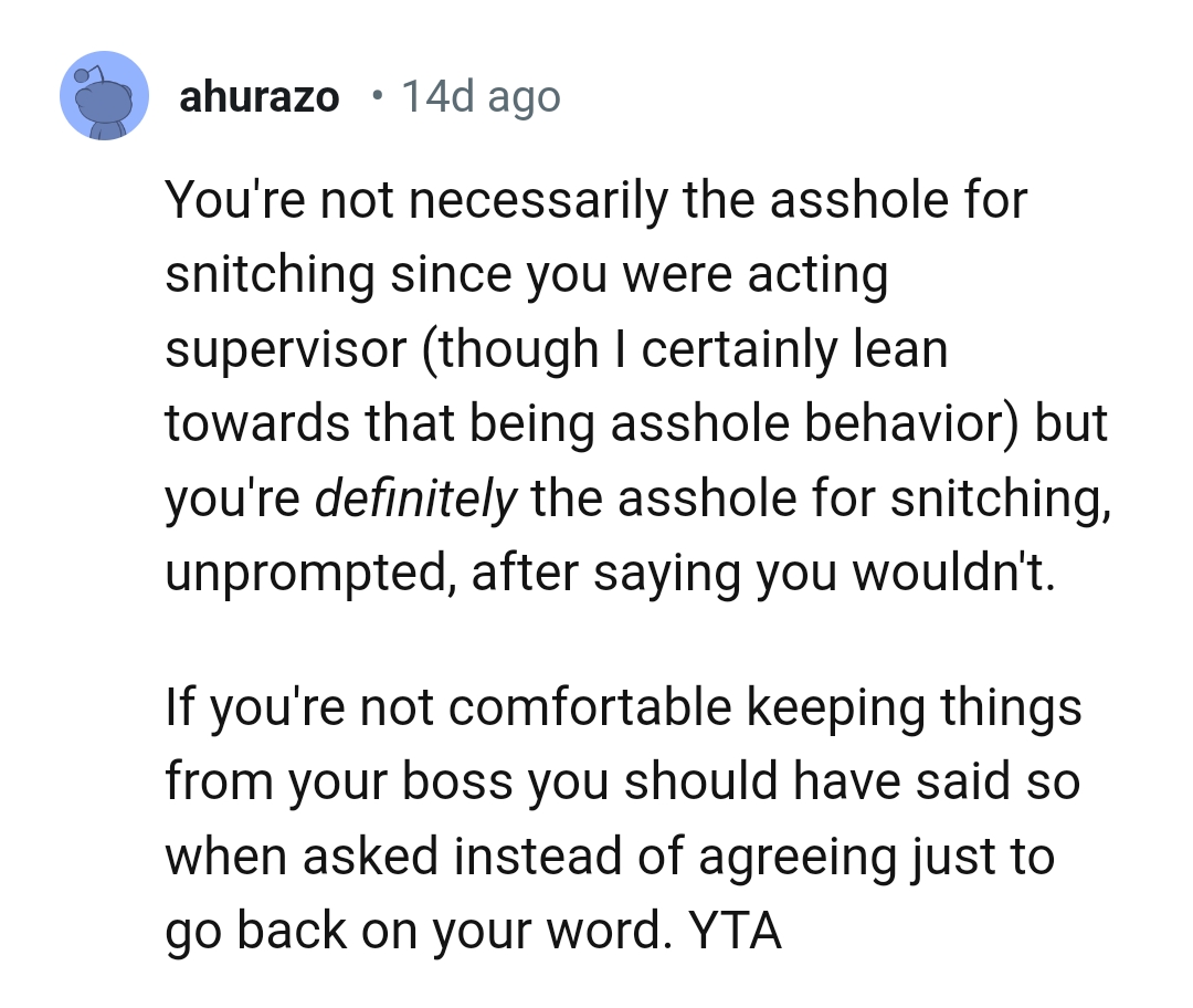 The OP could have said no when Rod told her to keep his lateness away from Sheri.