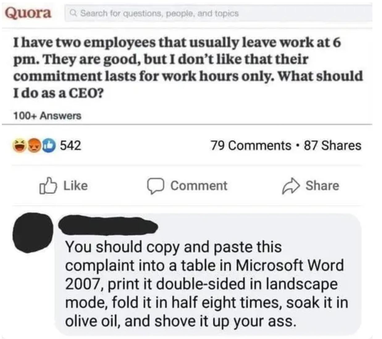 How dare they have a life beyond work?! Unacceptable.