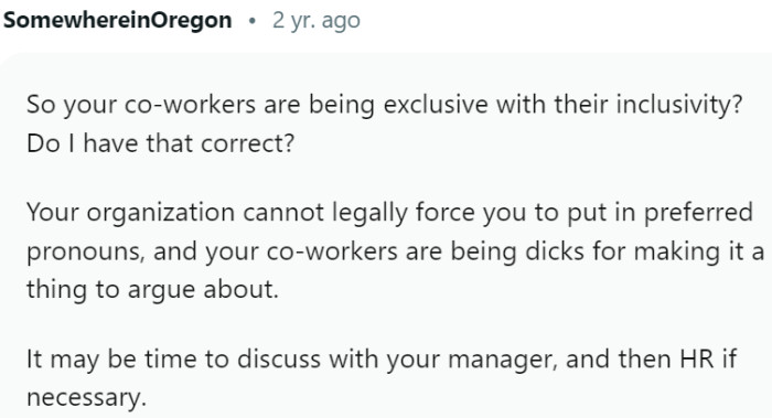 The organization cannot legally force OP