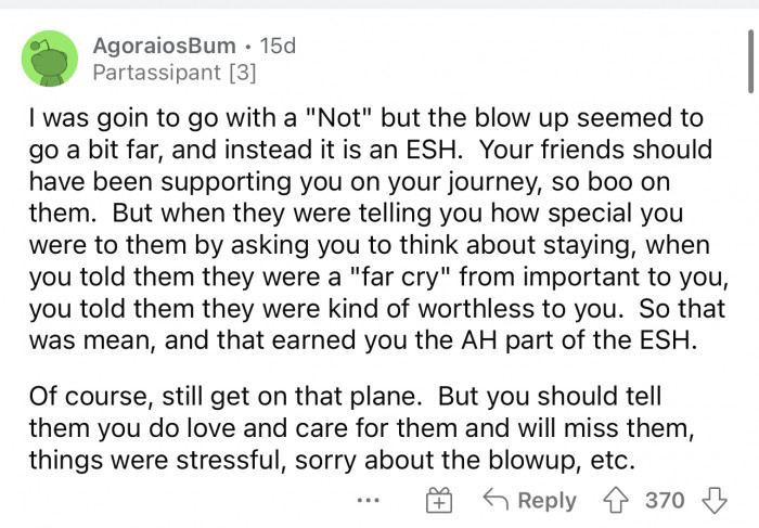 The phrasing was terrible, but also, if that's how she feels, then that's how she feels.