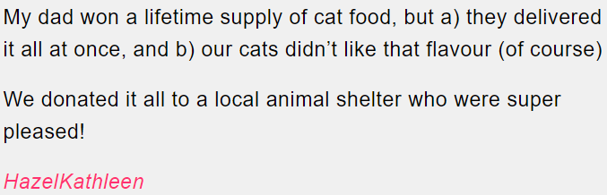 2. Cat food.