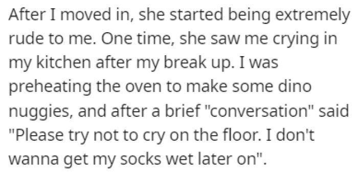 One of OP's roommates has been rude to her ever since she moved in