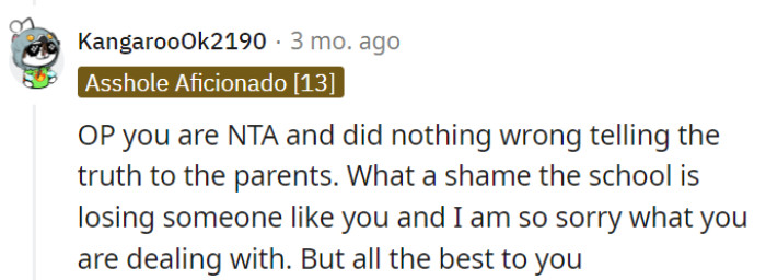 It's a shame the school can't appreciate their value, but brighter opportunities await them.