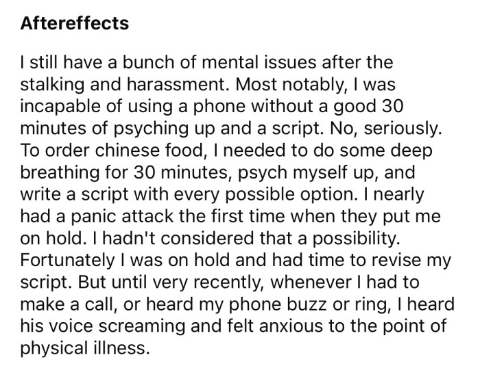 The OP has been left with debilitating anxiety because of his parents.