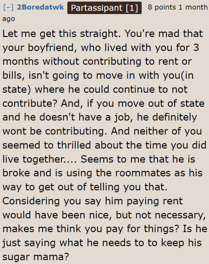 A Redditor points out that the OP is getting mad for the wrong reasons.