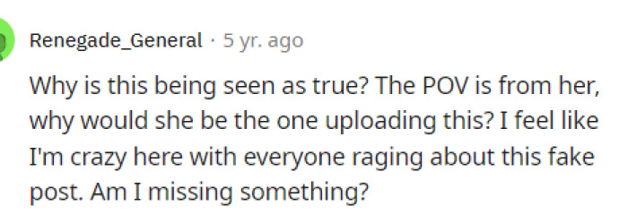 People were claiming that this is fake left and right. Honestly, we're not sure either way, but it's still interesting to read.