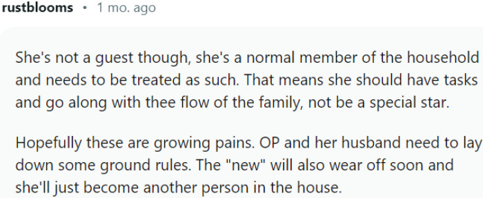 She should have tasks