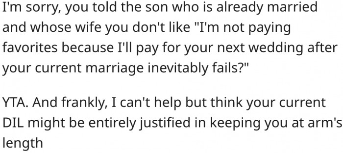 20. It seems her daughter-in-law has valid reasons for being cold towards her.