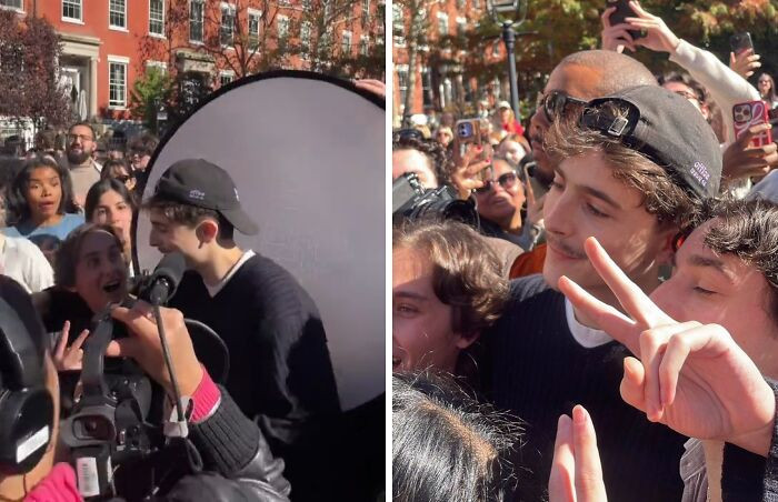 "Timothée Chalamet Making A Surprise Appearance At His Look-Alike Contest In NYC"