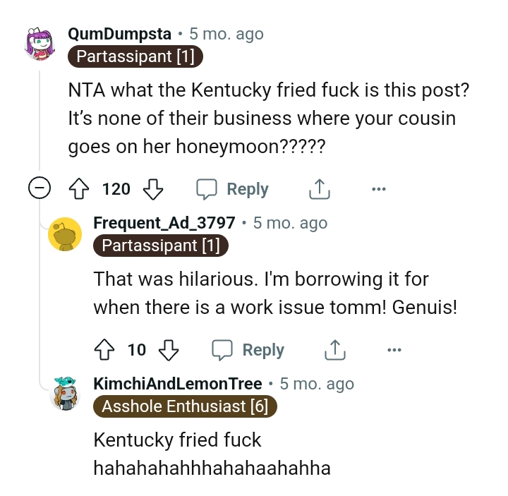 It's none of their business where they go for their honeymoon