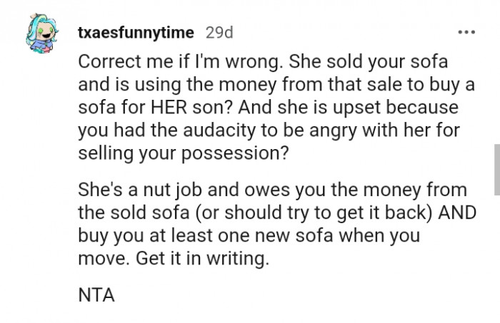 You had the audacity to be angry with her