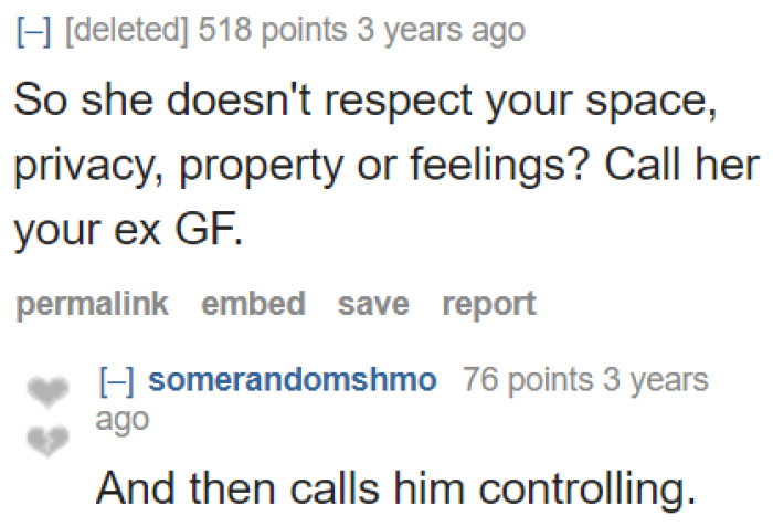 He might have an ex-girlfriend soon.