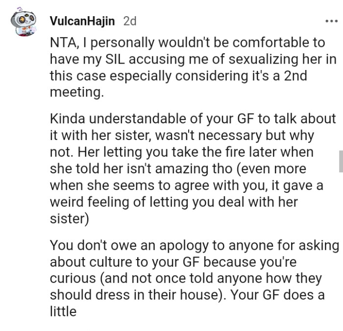 Her letting you take the heat alone isn't amazing