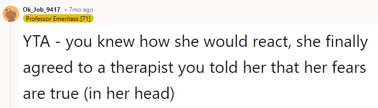 YTA - you knew how she would react