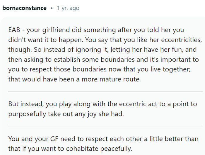 This would have been a more mature route: