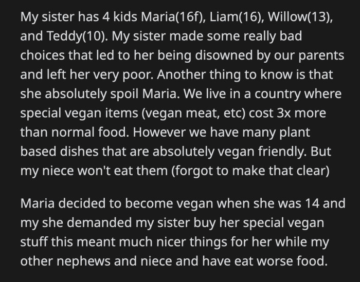 She asked OP why she stopped supporting them financially