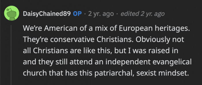 If you were curious about OP's religion, she had this to say: