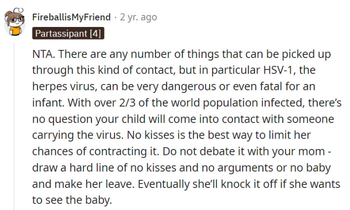 No kisses means no risks, especially when it's about protecting their baby's health.