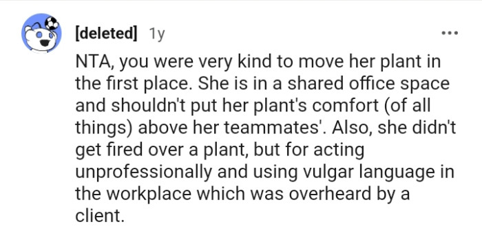 She got fired for acting unprofessionally and using vulgar language