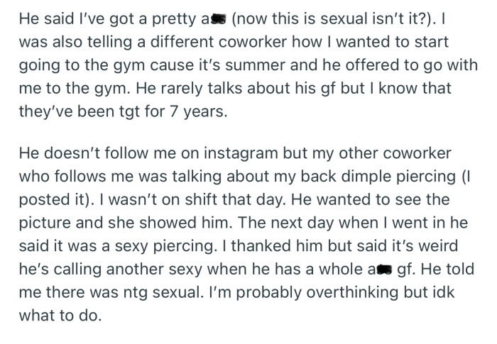 The comments have gotten a bit too sexual for OP’s comfort