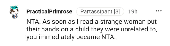 Putting your hands on a child you're not related to
