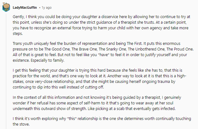 I get this feeling that your daughter is trying this hard because she feels like she has to.