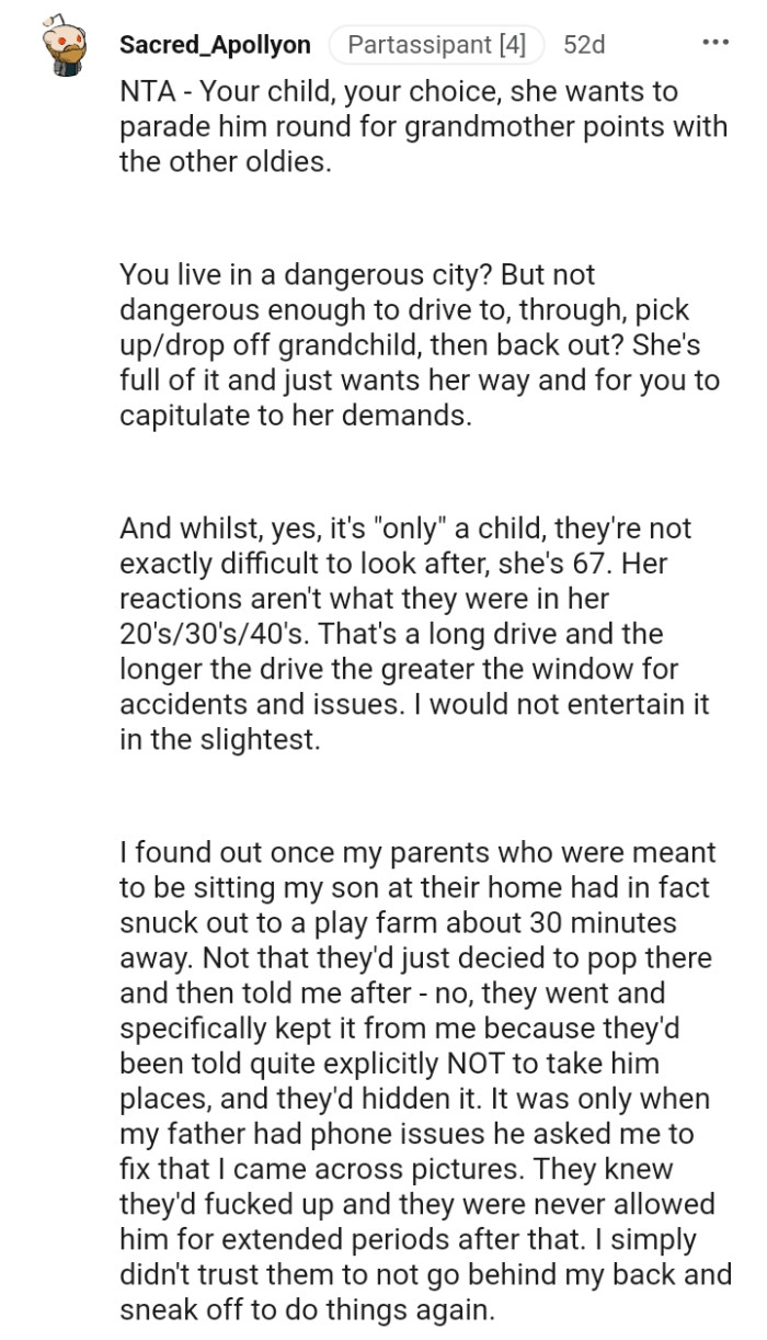 This redditor would not entertain it in the slightest