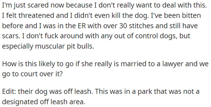 OP Is Scared and Doesn't Want to Deal With This