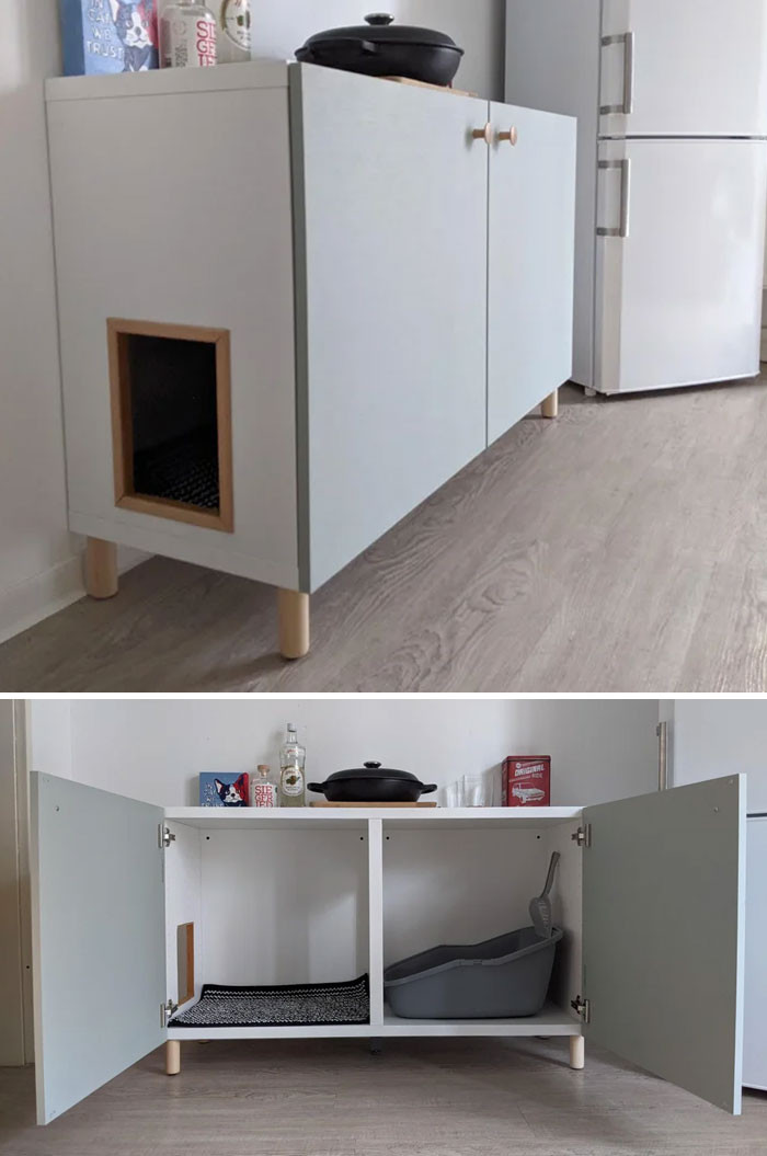 15. Upgrade Kitty's toilet with this Besta litter box hack