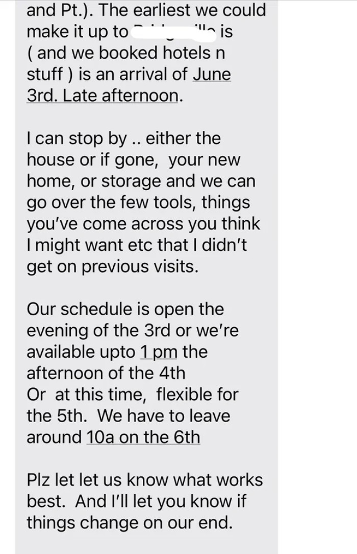 Here's the text message from the uncle...