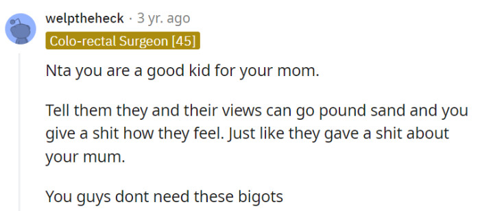 It's time to let those sand-pounders and their intolerant views wander away, OP!