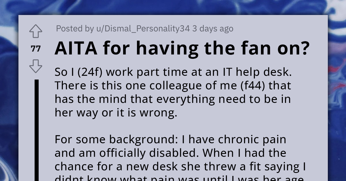 Disabled Employee Engages In Conflict With Elderly Woman Over Fan Usage, Leading To Woman's Passive Aggressiveness