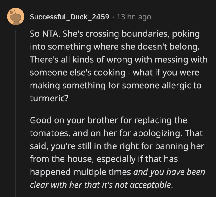 She is a repeat offender and somehow convinced herself that OP will let it slide this time