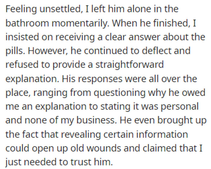 OP insisted on getting a clear answer, but the boyfriend kept trying to change the subject