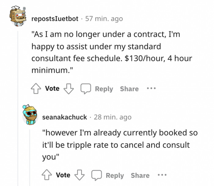 It will be a triple rate to cancel