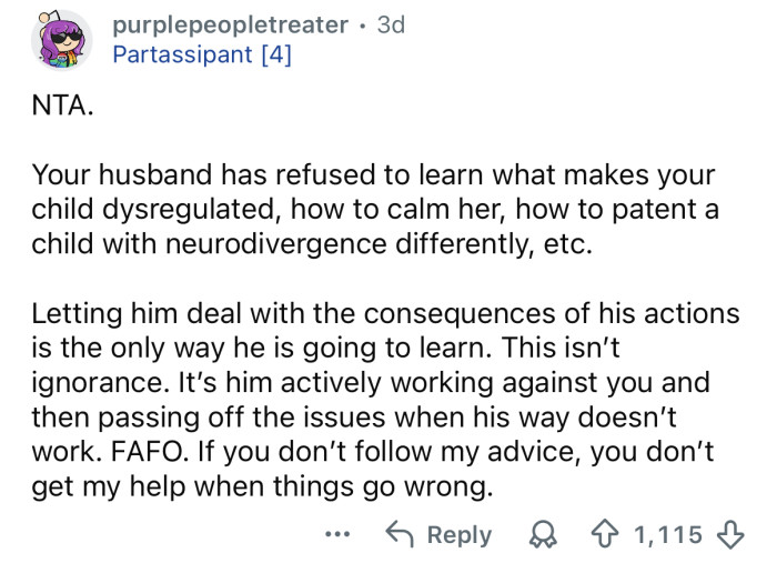 Let him deal with the consequences he created.