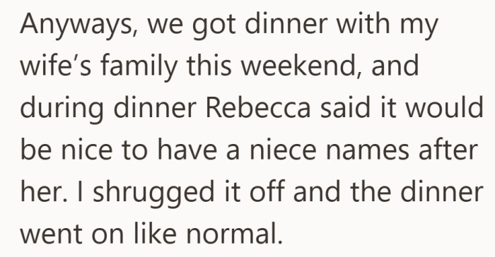The idea first comes up casually during a normal family dinner. At this point, it still feels like something easy to brush off.
