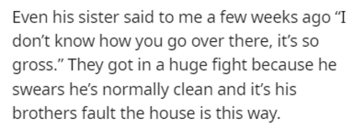 Even the boyfriend's sister thinks that they're too gross, but the boyfriend blames his brother