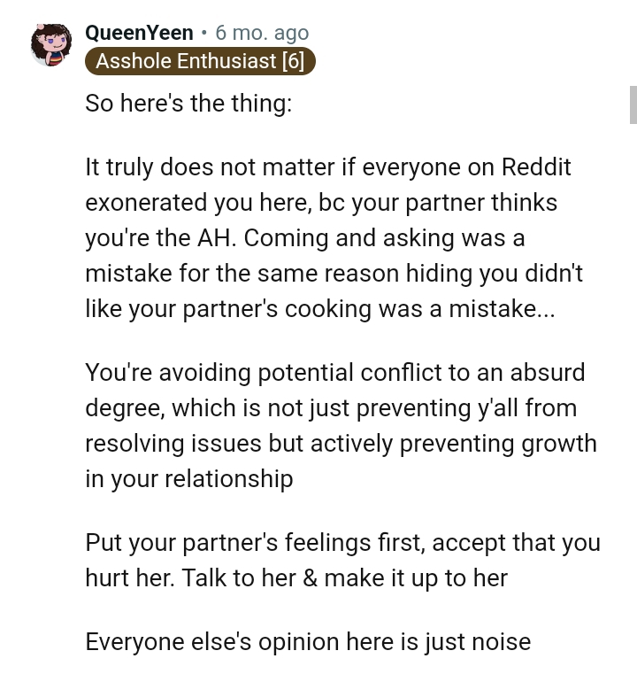 Coming and asking was a mistake for the same reason