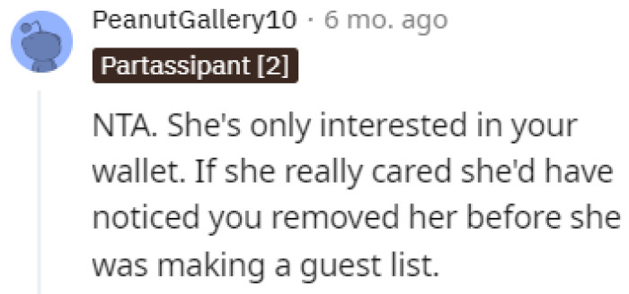 Only interested in the wallet