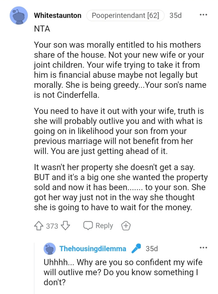 The OP's wife is just being greedy